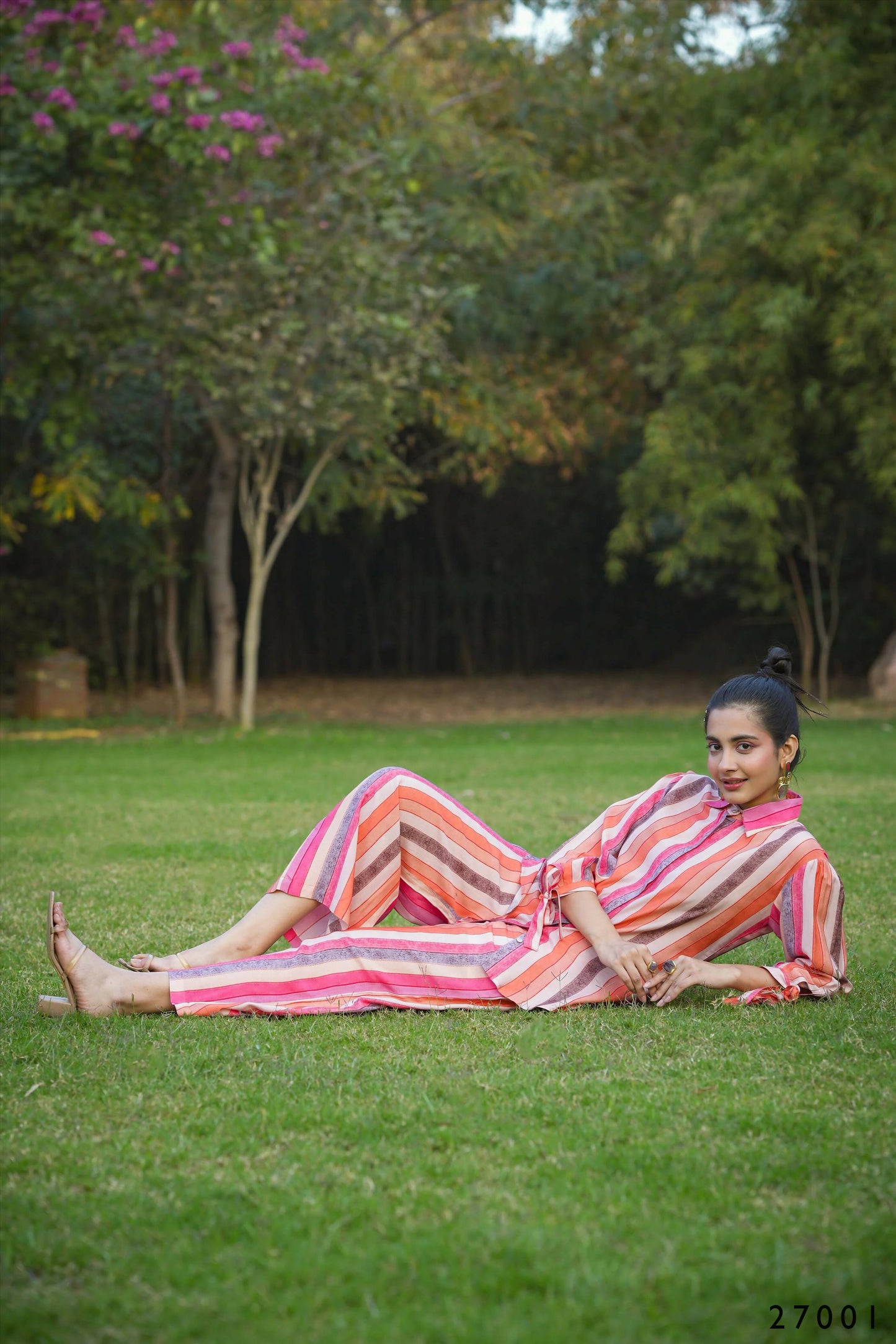 Women's Casual Fashionable Multi Mull Cotton co-ord set - Anya - Swadesiicart