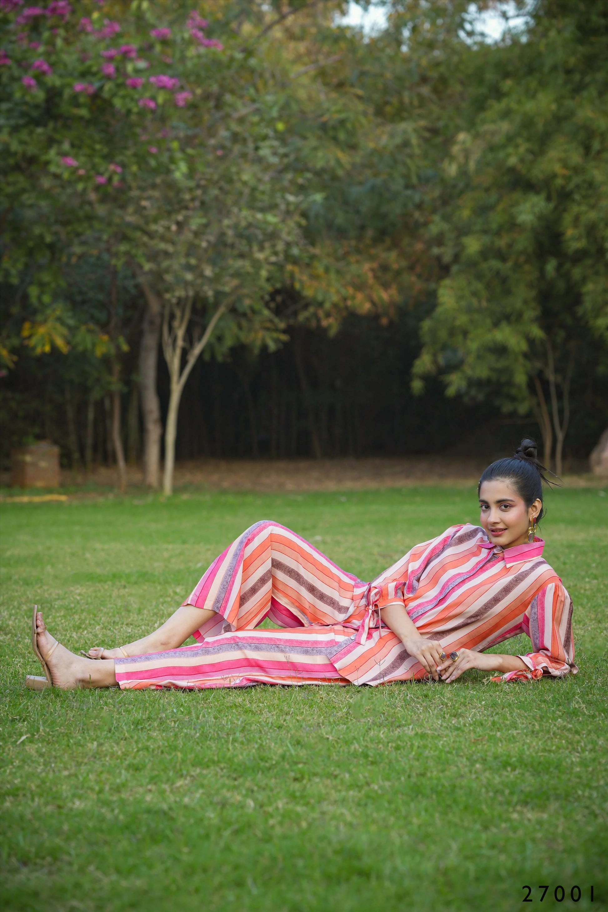 Women's Casual Fashionable Multi Mull Cotton co-ord set - Anya - Swadesiicart