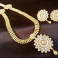 White Cz Bridal Long Necklace Set