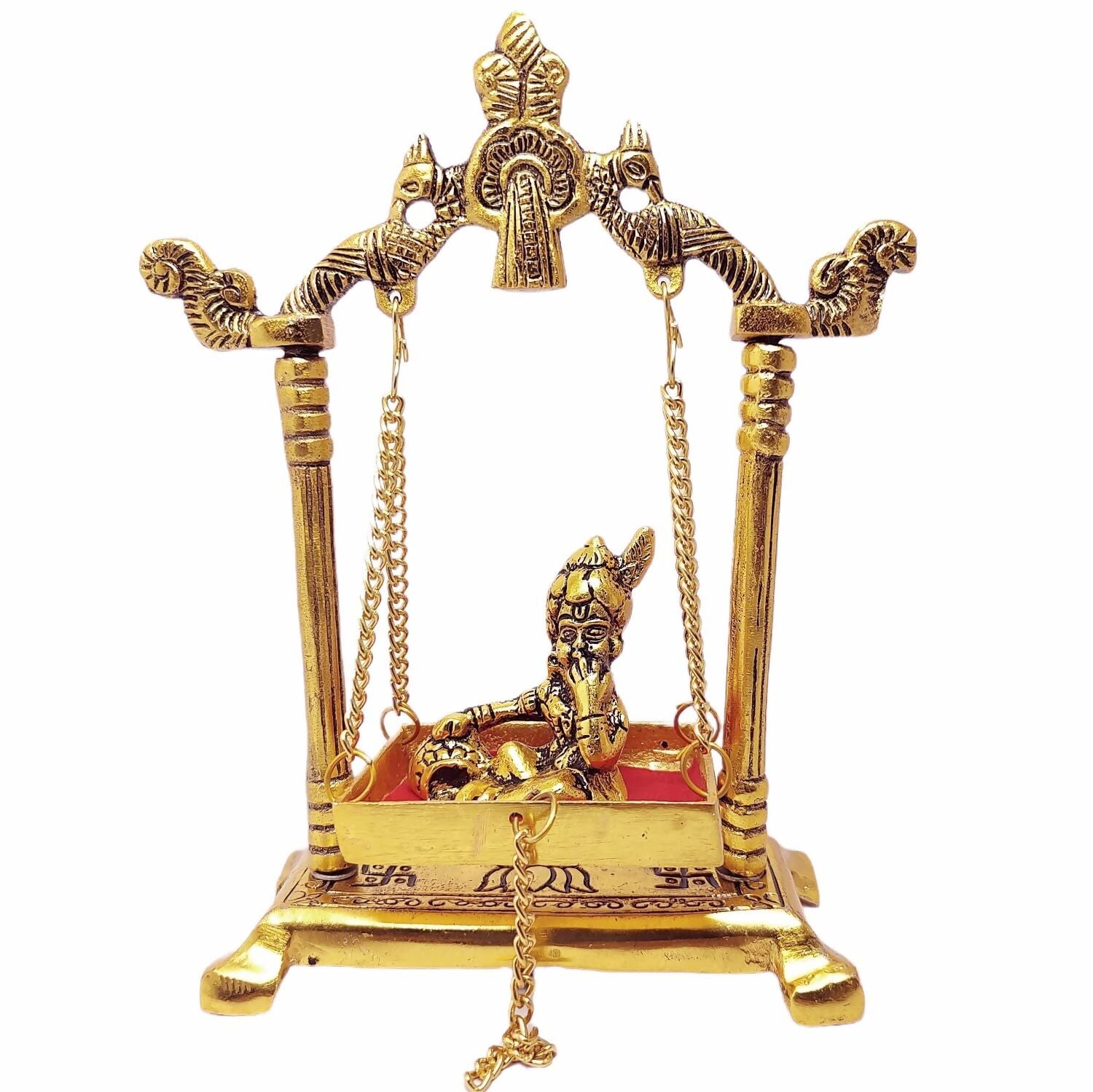 Chhariya Crafts Metal Krishna Jhula Laddu Gopal Idol - Swadesiicart
