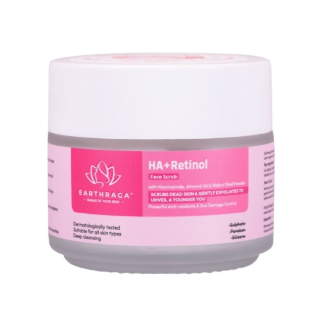 Earthraga HA + Retinol Face Scrub | Swadesiicart