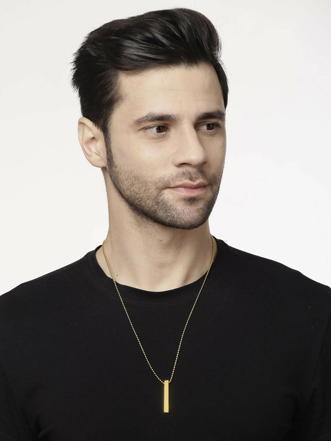 NVR Men Gold-Polished Geomatric Pendent With Chain | Swadesiicart