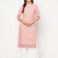 Aniyah Rayon Digital Screen Print Peach Color Straight Kurta - Swadesiicart