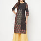 Aniyah Black Color Cotton Block Print Straight Kurta - Swadesiicart
