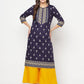 Aniyah Mustard Color Rayon Flared Slip-On Palazzo