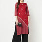 Aniyah Rayon Digital Screen Print Maroon Straight Kurta - Swadesiicart