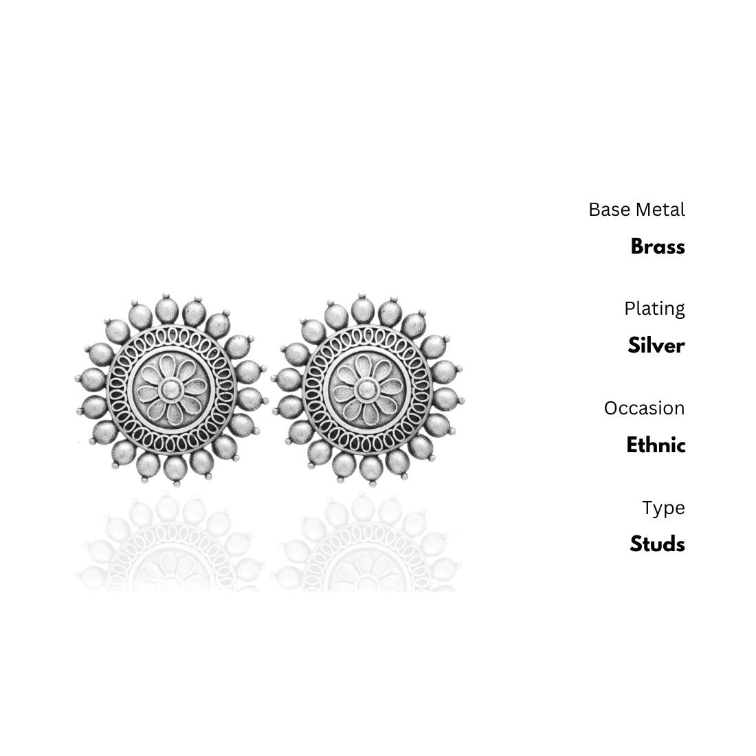 New Stylish Oxidized Gold-Polished Gold Studs Earrings for Womens by House of Ree | Swadesiicart