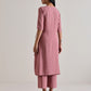 trueBrowns Mauve Angrakha Kurta Set | Swadesiicart