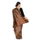 Exclusive Collection 100% Pure Cotton Brown Tant Saree With Hand Weaving Work - Swadesiicart