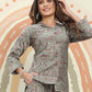 Monjolika Fashion Grey Color Printed Rayon Designer Co Ord Set - Swadesiicart