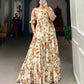Lorenvalley Chiku Georgette Print Gown | Swadesiicart