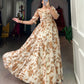 Lorenvalley Chiku Georgette Print Gown | Swadesiicart