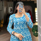 Lorenvalley Blue Georgette Printed Gown | Swadesiicart