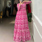 Lorenvalley Pink Georgette Printed Gown | Swadesiicart