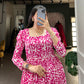Lorenvalley Pink Georgette Printed Gown | Swadesiicart