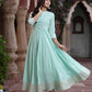 Juniper Women Sky Blue Cotton Solid Flared Dress | Swadesiicart