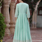 Juniper Women Sky Blue Cotton Solid Flared Dress | Swadesiicart