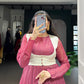 Lorenvalley Fashion Pink Silver Glosy Crunchy Lace Touch Up Gown with Koti | Swadesiicart