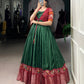 Lorenvalley Fashion Green Tussar Chex Patola Print With Weaving Work Border Gown with Koti | Swadesiicart