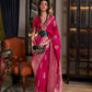 Monjolika Fashion Rani Pink Color Handloom Khadi Georgette Tradtional Saree | Swadesiicart
