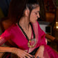Monjolika Fashion Rani Pink Color Handloom Khadi Georgette Tradtional Saree | Swadesiicart