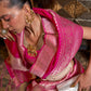Monjolika Fashion Rani Pink Color Handloom Khadi Georgette Tradtional Saree | Swadesiicart