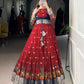 Lorenvalley Fashion Maroon Poly Cotton Kalamkari Print With Zari Weaving Work Border Gown with Koti | Swadesiicart