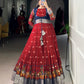 Lorenvalley Fashion Maroon Poly Cotton Kalamkari Print With Zari Weaving Work Border Gown with Koti | Swadesiicart