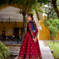 Lorenvalley Fashion Maroon Poly Cotton Kalamkari Print With Zari Weaving Work Border Gown with Koti | Swadesiicart