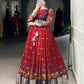 Lorenvalley Fashion Maroon Poly Cotton Kalamkari Print With Zari Weaving Work Border Gown with Koti | Swadesiicart