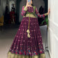 Lorenvalley Fashion Wine Poly Cotton Kalamkari Print With Zari Weaving Work Border Gown with Koti | Swadesiicart