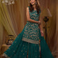 Anaita T Green Georgette Suit with Embroidery & Sequence Work