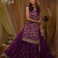 Anaita Purple Georgette Suit with Embroidery & Sequence Work