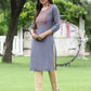 Juniper Women Blue Rayon Festive Wear Embroidered Straight Kurta | Swadesiicart