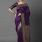 Mitera Ethnic Motifs Zari Silk Blend Banarasi Saree | Swadesiicart