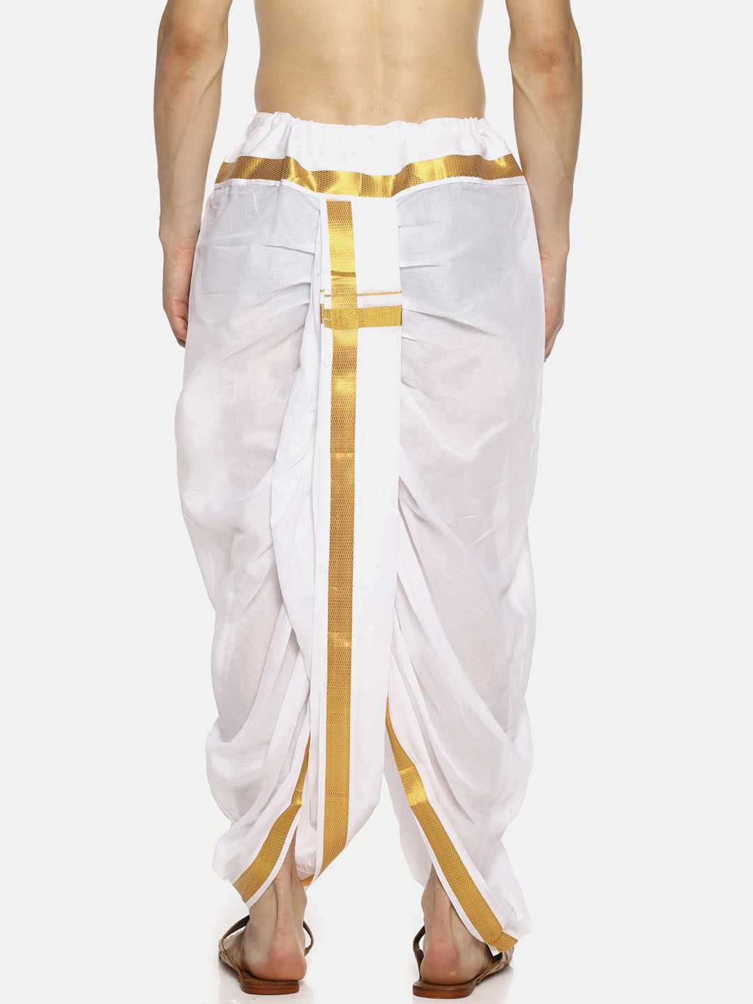 Sethukrishna Men White Solid Readymade Dhoti | Swadesiicart