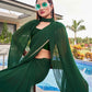 Tikhi Imli Green Gotta Patti Saree With Pleated cape | Swadesiicart