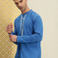 House of Pataudi Men Pure Cotton Solid Chikankari Jashn Short Kurta | Swadesiicart