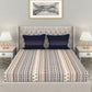 MYTRIDENT Multicoloured Blue Geometric 120 TC Cotton 1 Queen Bedsheet with 2 Pillow Covers - Swadesiicart