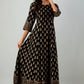 Juniper Women's Black Rayon Printed Flared Dress | Swadesiicart