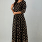 Juniper Women's Black Rayon Printed Flared Dress | Swadesiicart