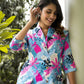 Casual Fashionable Multi Muslin Cotton co-ord set - Manya - Swadesiicart
