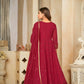 Jyoti Fashion Women's Maroon Georgette Embroidered Anarkali Kurta Pant Set With Dupatta | Swadesiicart