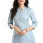 Snehal Creations Pretty Pastel Blue Rayon Short Kurti Tunic Top - Snehal Creation Inc