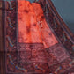 Shades of Peachish Orange Colour Shibori Print Semi Chanderi Saree By Gayathri Reddy Designer Studio | Swadesiicart