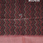 Peach And Brown Colour With Geometrical Print Semi Chanderi Saree. By Gayathri Reddy Designer Studio | Swadesiicart