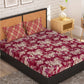 Story@home Arena Magenta & White Floral Microfiber 180 TC Queen Bedsheet & 2 Pillow Covers - Swadesiicart