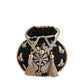 Masq Black & Gold-Toned Embellished Embroidered Potli Clutch - Swadesiicart