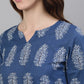 Jaipur Kurti Women Blue & Grey Printed Night suit | Swadesiicart