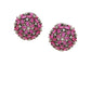 Shoshaa Maroon & Gunmetal-Toned Circular Studs - Swadesiicart